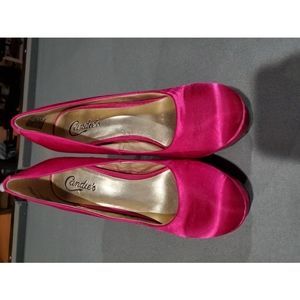 CAJASMINEFUSCHIA Round Toe platform heel 👠